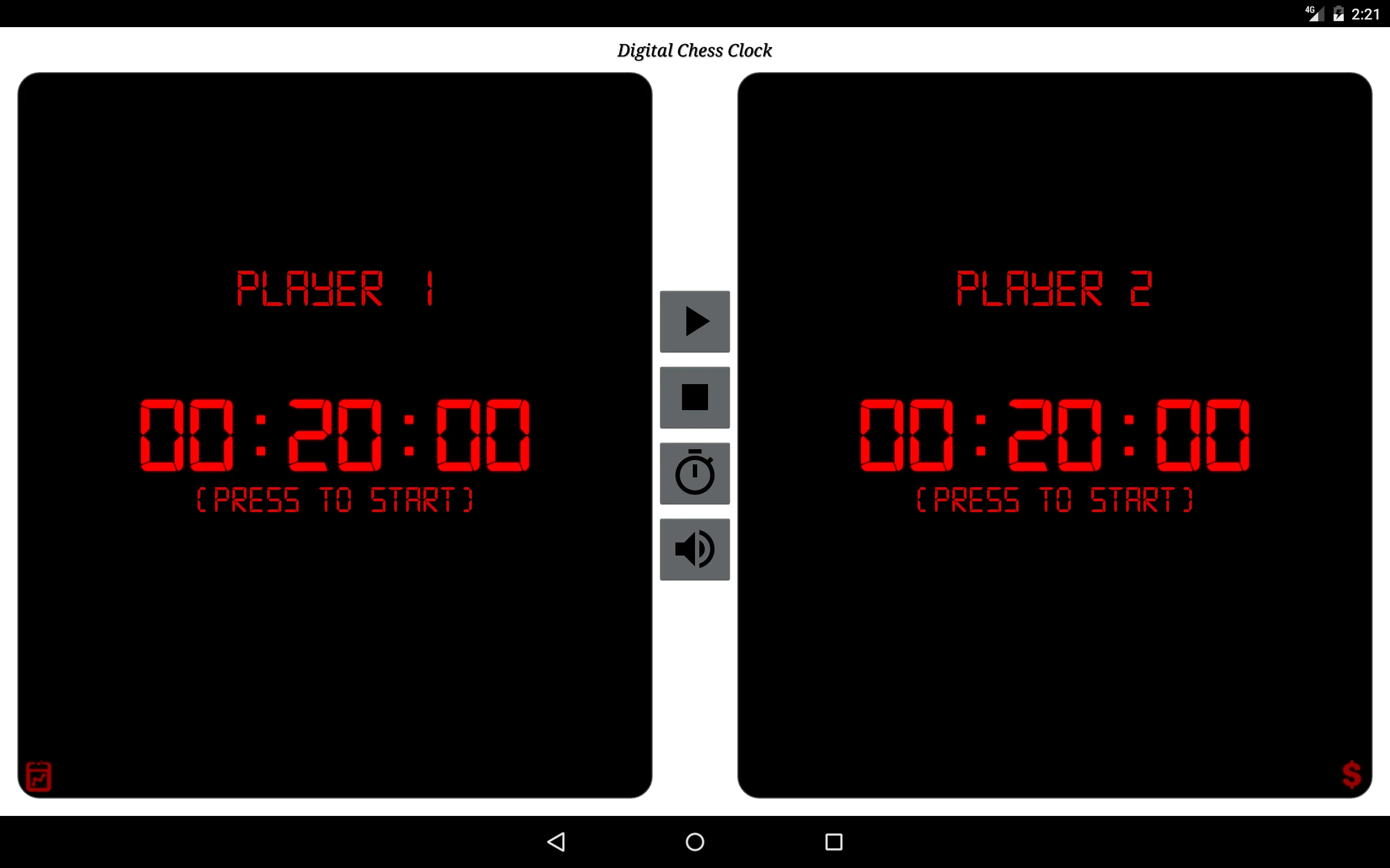 Digital Chess Clock screenshot